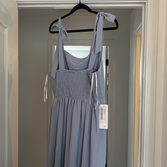 Love Of Romance French Blue Tie-Straps Ruffled Midi Dress NWT - Picture 5 of 10